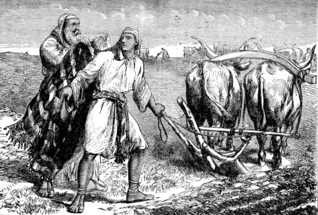 Elijah calls Elisha from plowing the field to be his servant