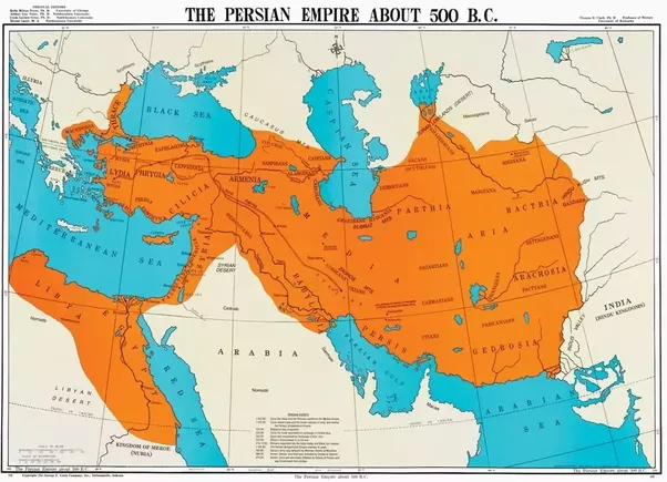 Map of the Persian Empire 500 BC