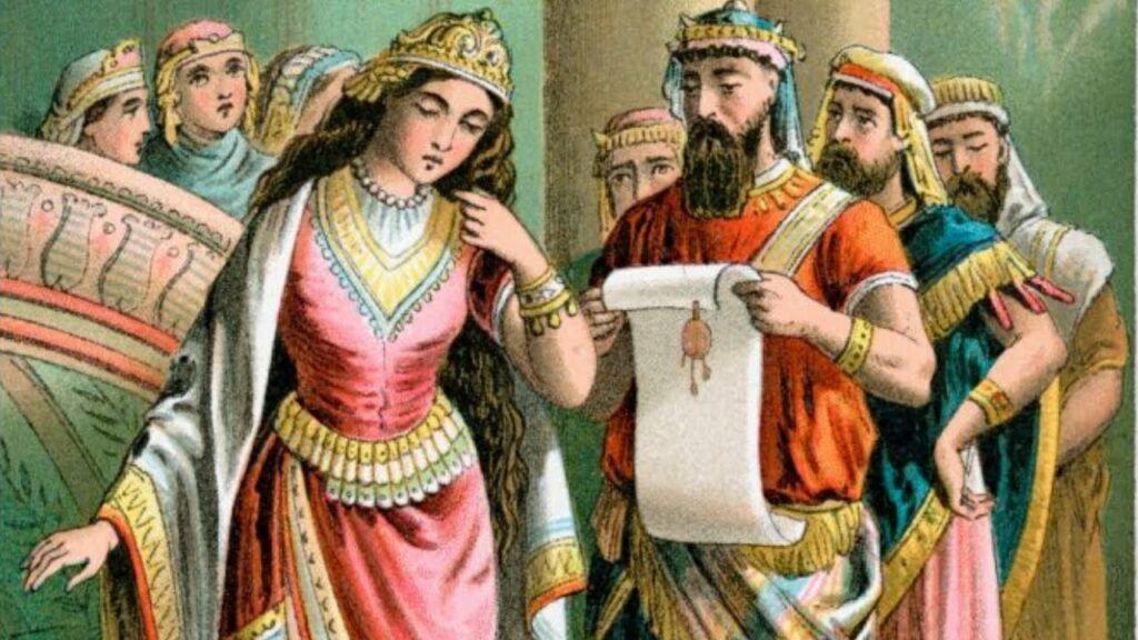 Queen Vashti dethroned for her disobedience in refusing the request of the king